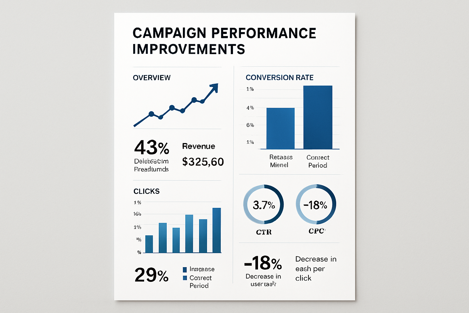 Detailed analytics report highlighting campaign performance improvements