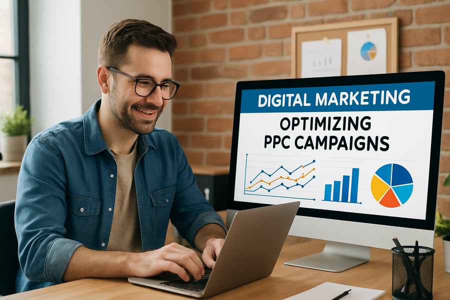 Digital marketing expert optimizing PPC campaigns for small business clients