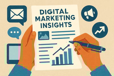 Newsletter illustration for digital marketing insights